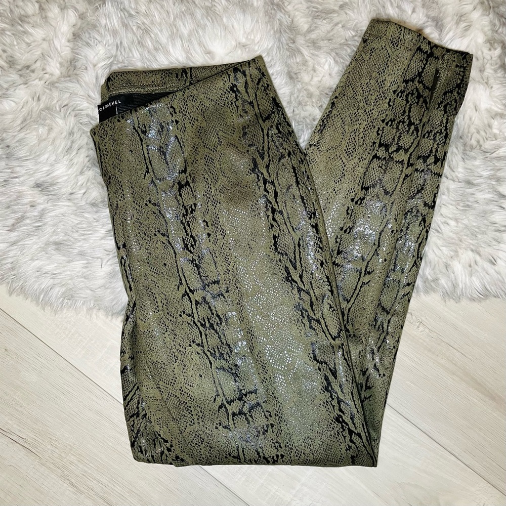 Zac & Rachel Olive Snake Print Pants